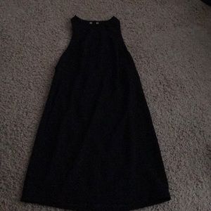 Mini black dress with open back